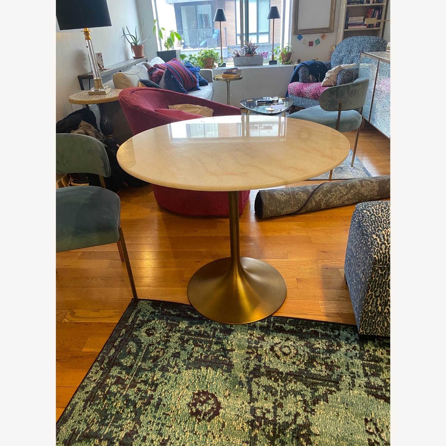 World Market Leilani White Marble Dining Table - image-1