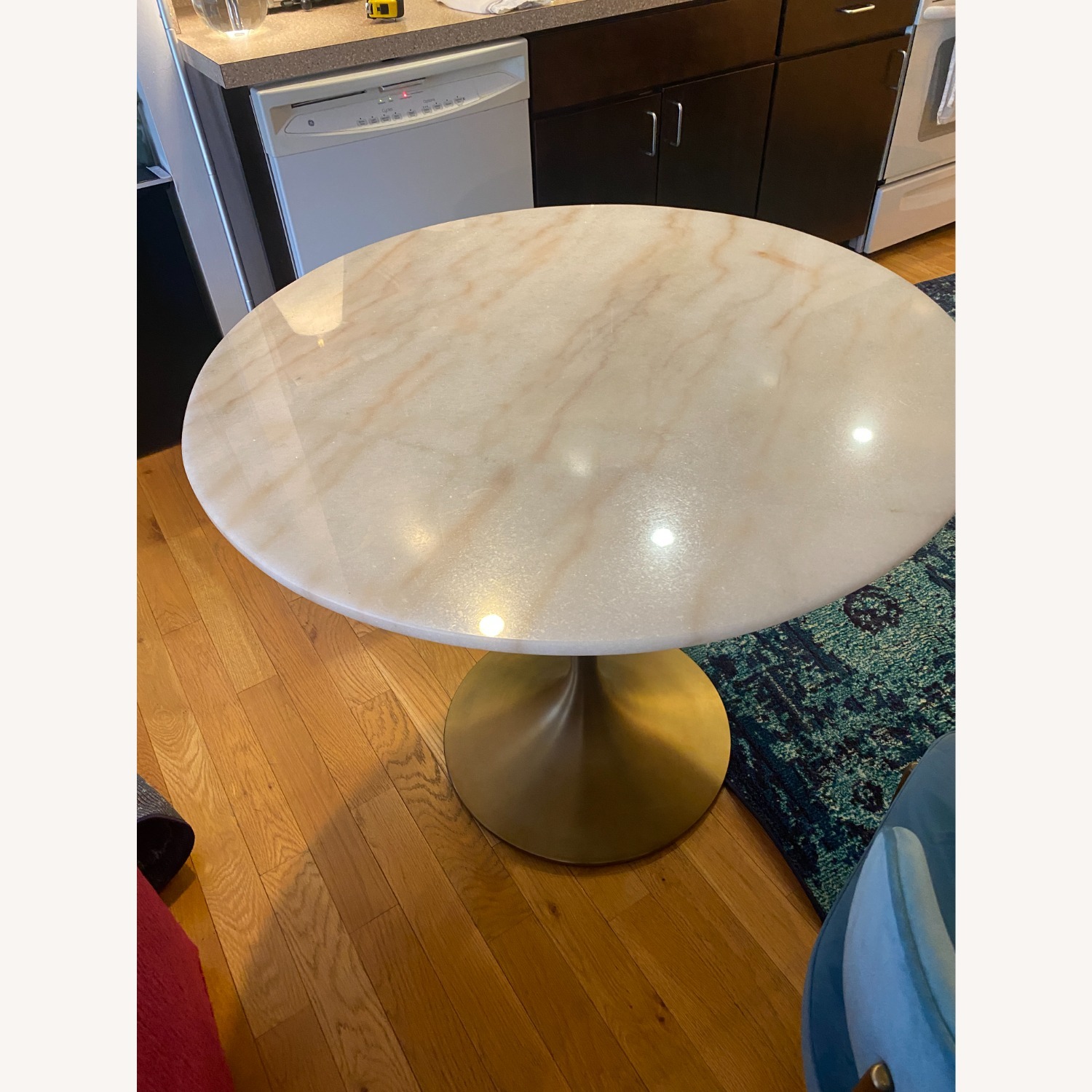 World Market Leilani White Marble Dining Table - image-3