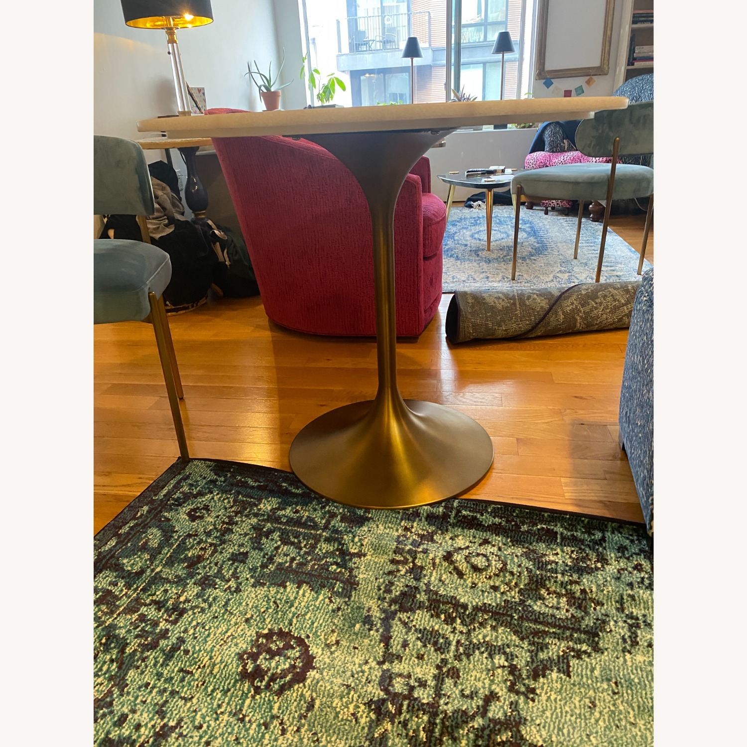 World Market Leilani White Marble Dining Table - image-2