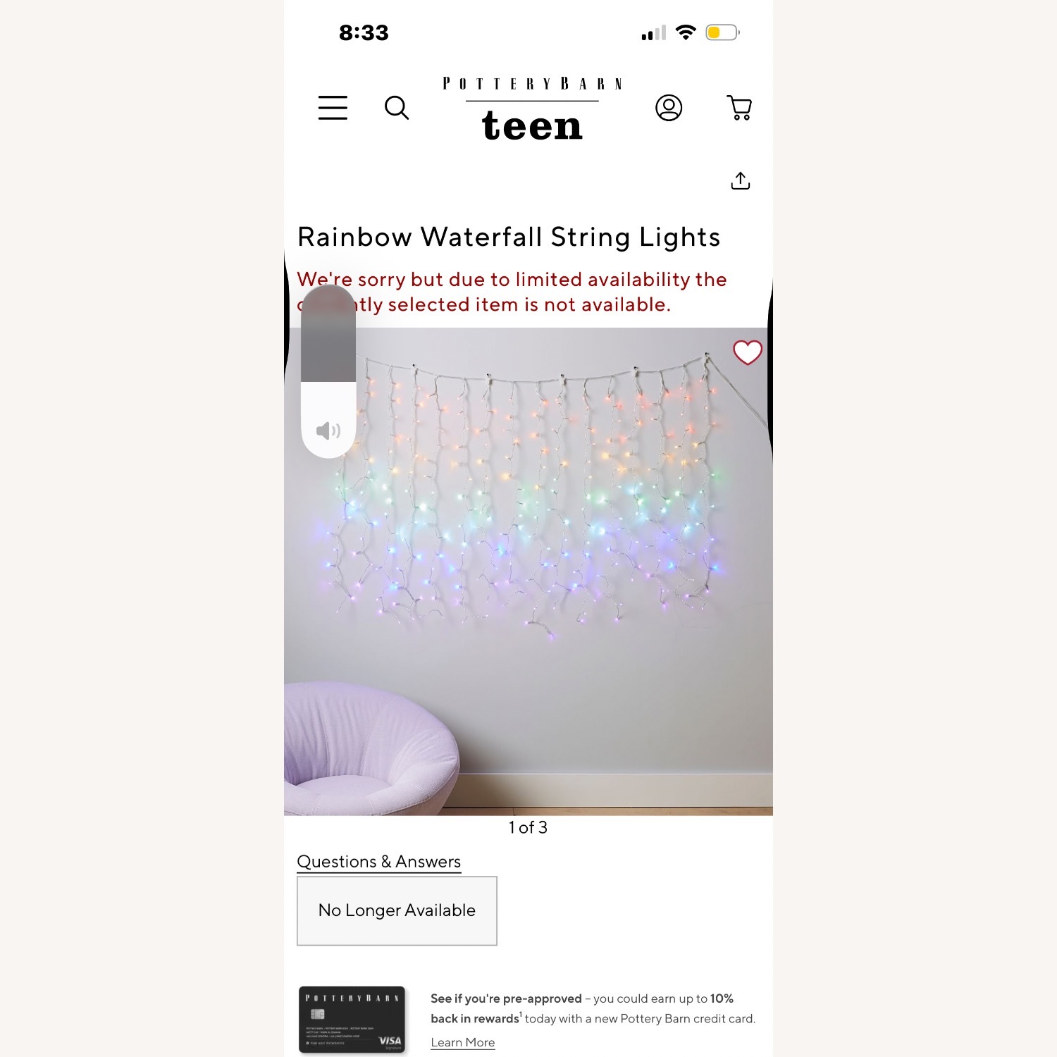 Pottery Barn Teen Waterfall Rainbow Lights - image-1