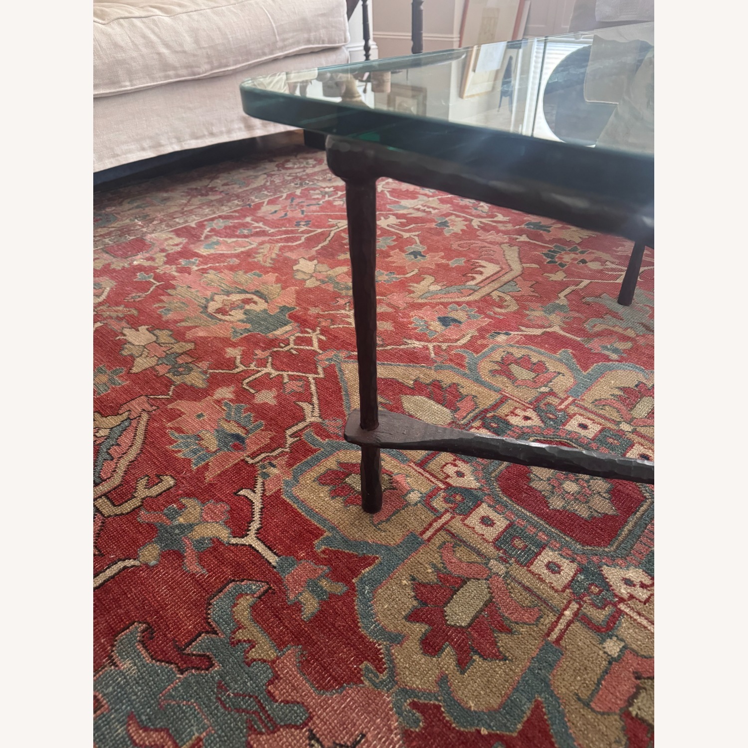 Modern Iron Glass Top Coffee Table - image-3