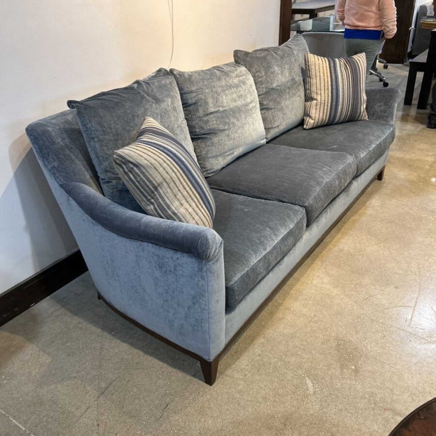 Walter E. Smithe MCM Velvet 3-Seat Sofa - image-2