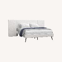 Byes Cream Boucle Extended Headboard Boucle Bed Frame