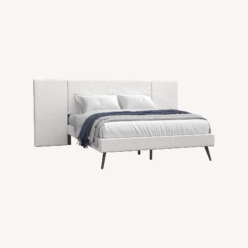 Used Byes Cream Boucle Extended Headboard Boucle Bed Frame for sale on AptDeco