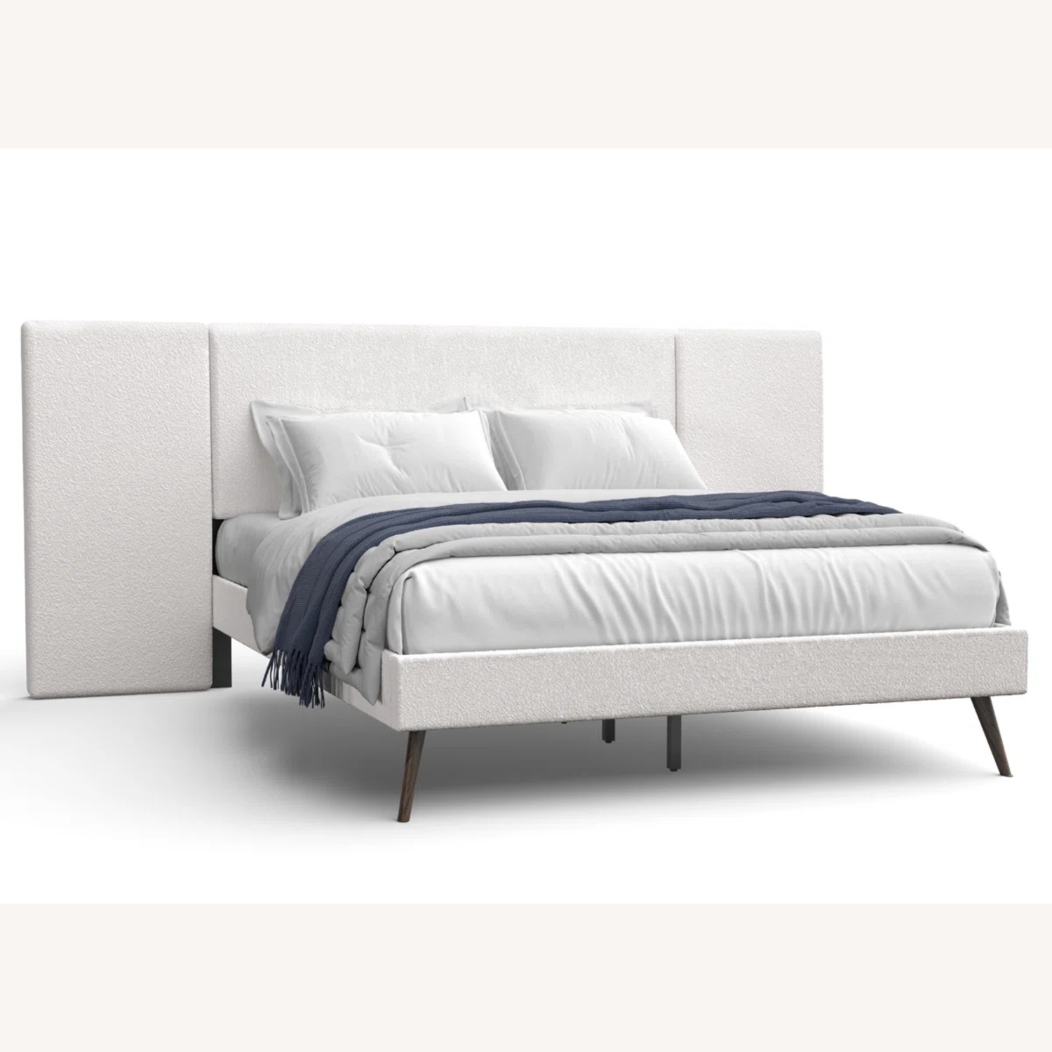 Byes Cream Boucle Extended Headboard Boucle Bed Frame - image-5