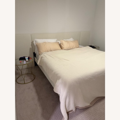 Used Byes Cream Boucle Extended Headboard Boucle Bed Frame for sale on AptDeco