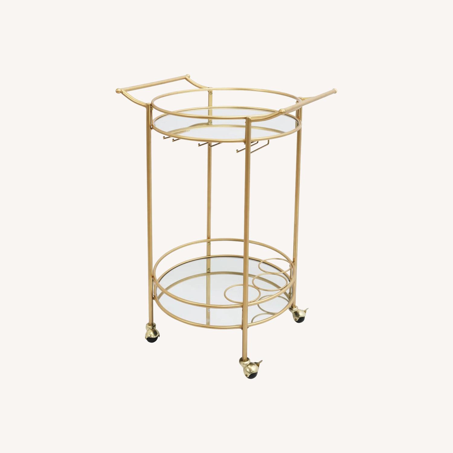 Wayfair Gold Circular Bar Cart - image-0