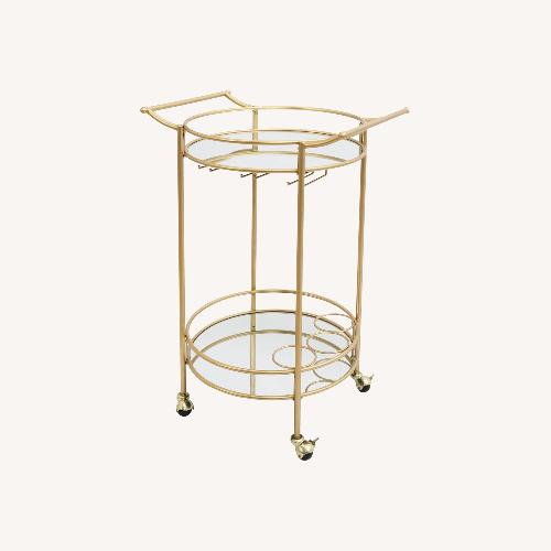 Used Wayfair Gold Circular Bar Cart for sale on AptDeco