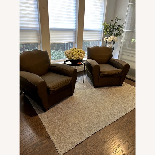 Used Olive Green Oversized Accent Chair Set for sale on AptDeco