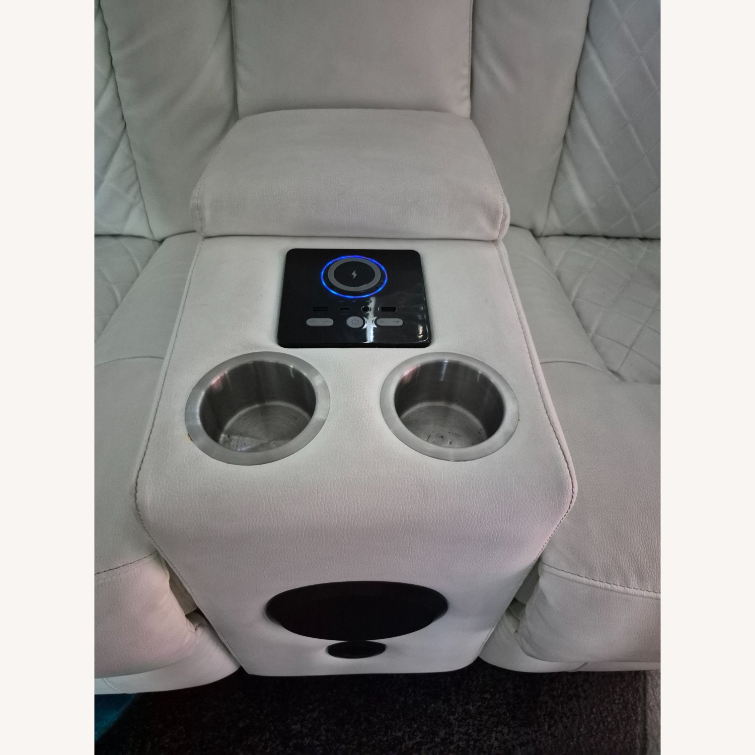 Zara Home White Leather 3+ Piece Sectional - image-5