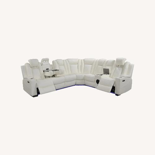 Used Zara Home White Leather 3+ Piece Sectional for sale on AptDeco