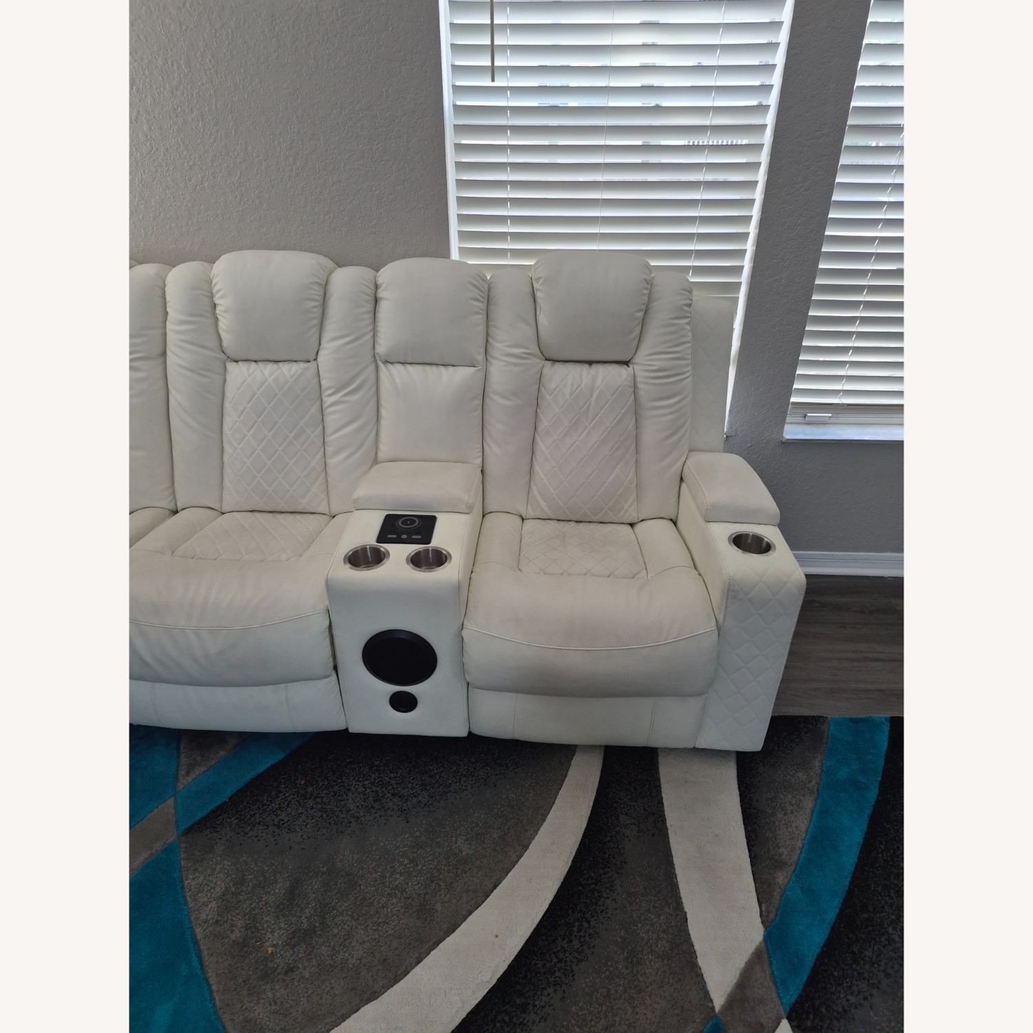 Zara Home White Leather 3+ Piece Sectional - image-2