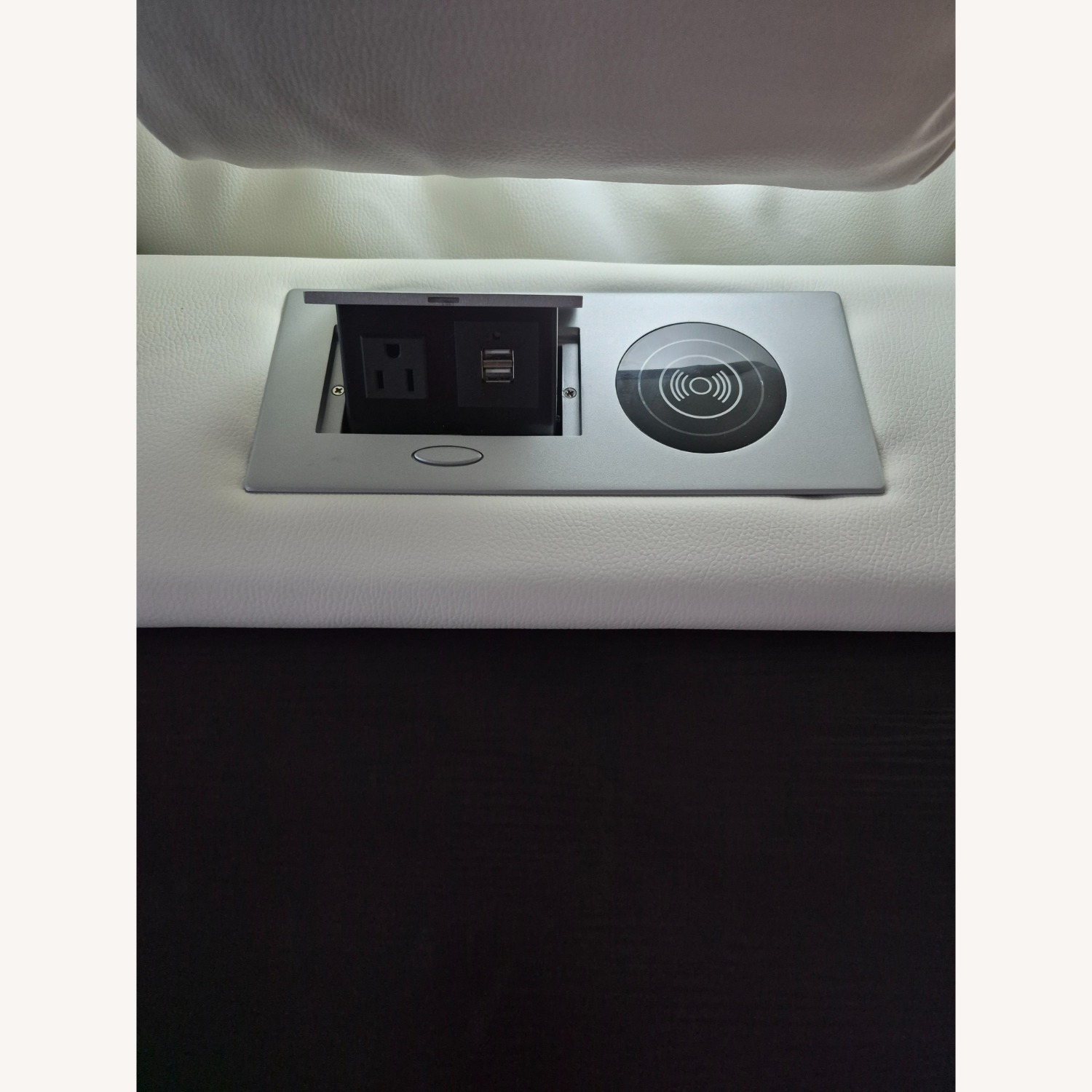 Zara Home White Leather 3+ Piece Sectional - image-6