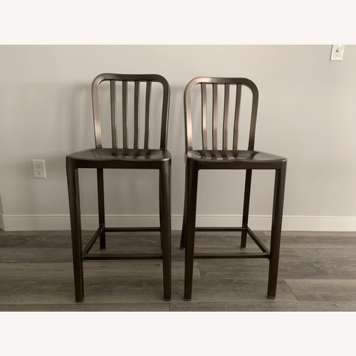 Used Crate & Barrel Delta Nickel Counter Stools for sale on AptDeco