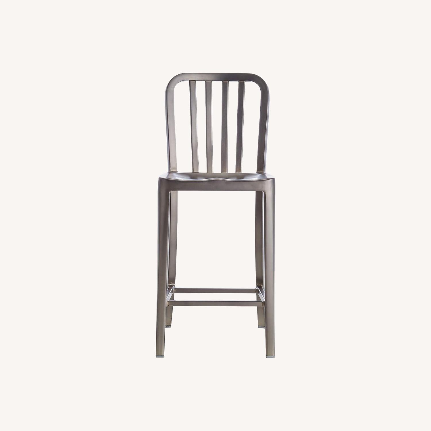 Crate & Barrel Delta Nickel Counter Stools - image-0