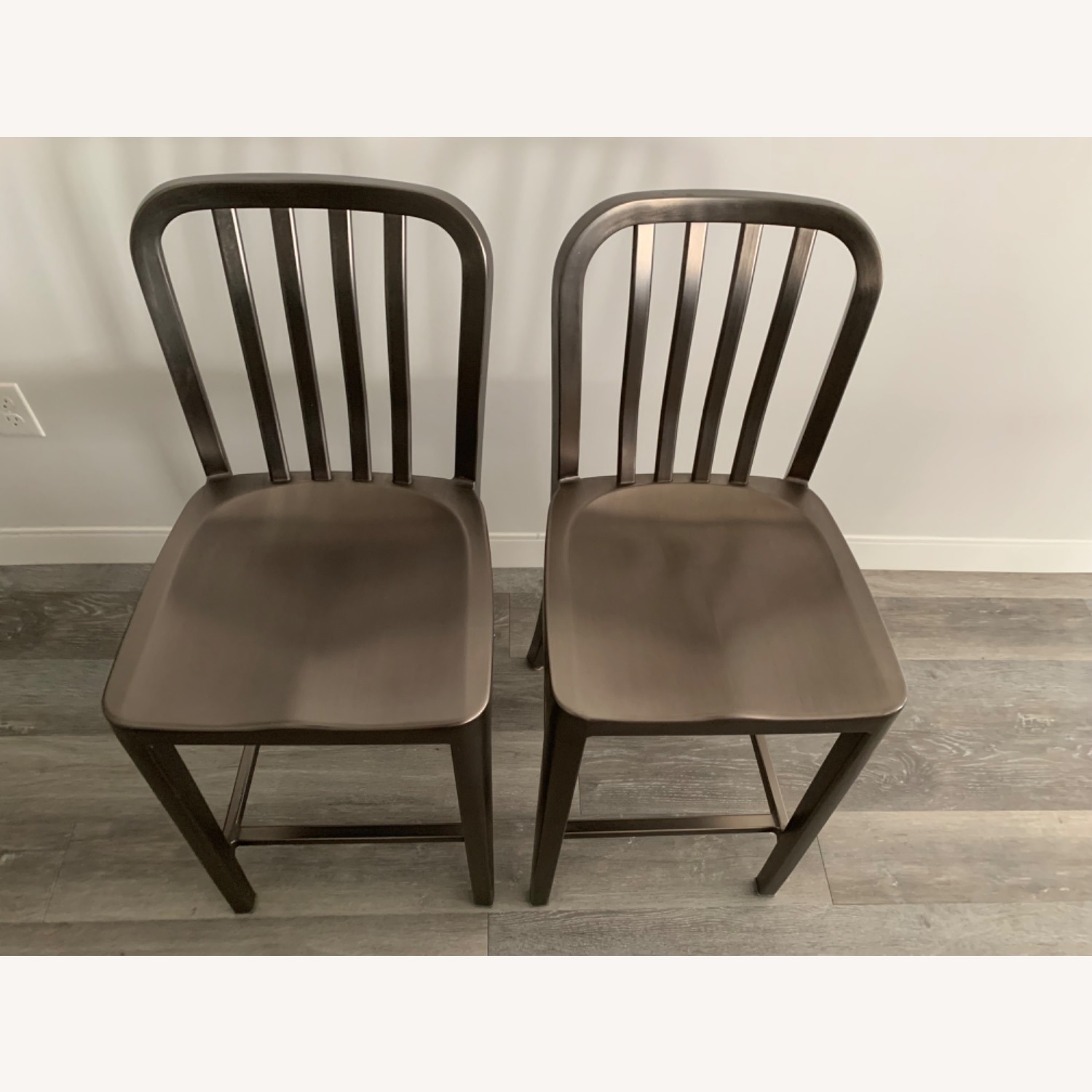 Crate & Barrel Delta Nickel Counter Stools - image-2