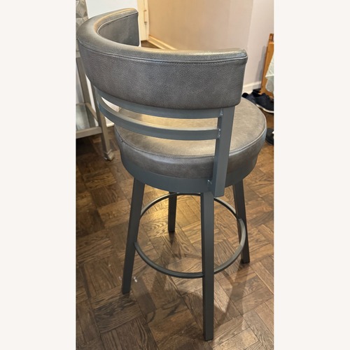 Used Light Gray Leather Stools for sale on AptDeco