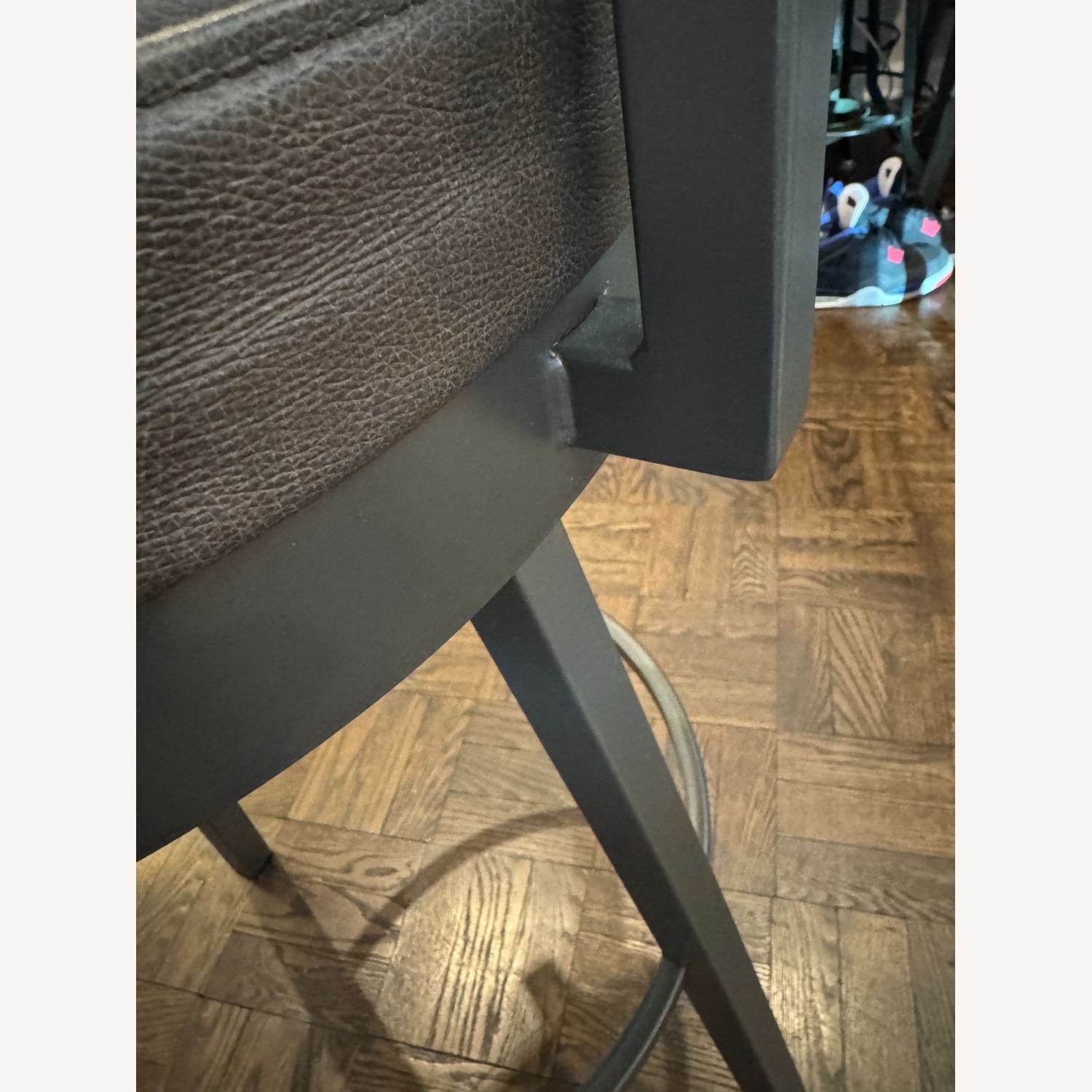 Light Gray Leather Stools - image-3