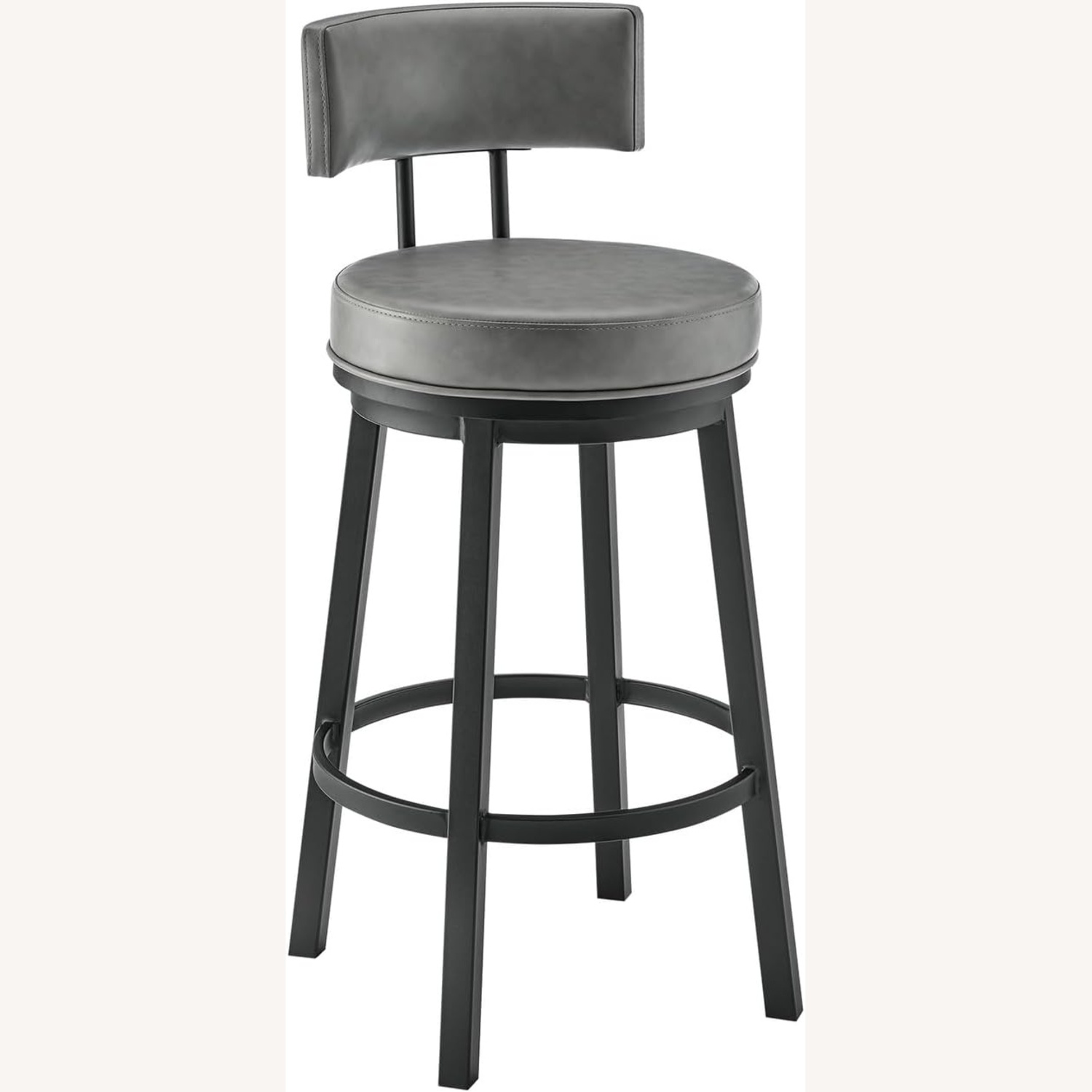 Light Gray Leather Stools - image-6