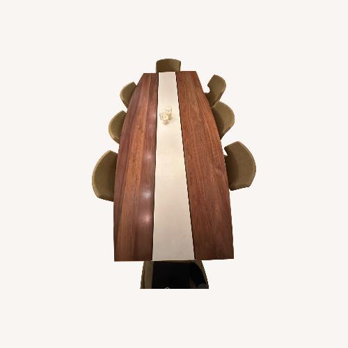 Used Walnut Dining Table with Lacquer Inlay for sale on AptDeco