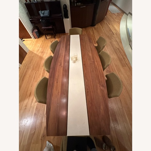 Used Walnut Dining Table with Lacquer Inlay for sale on AptDeco
