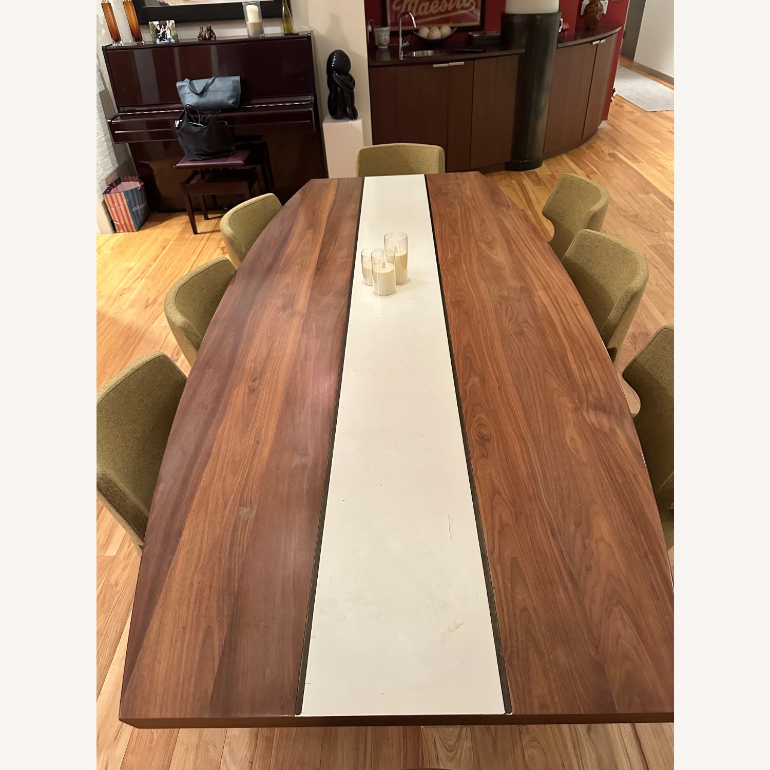 Walnut Dining Table with Lacquer Inlay - image-2