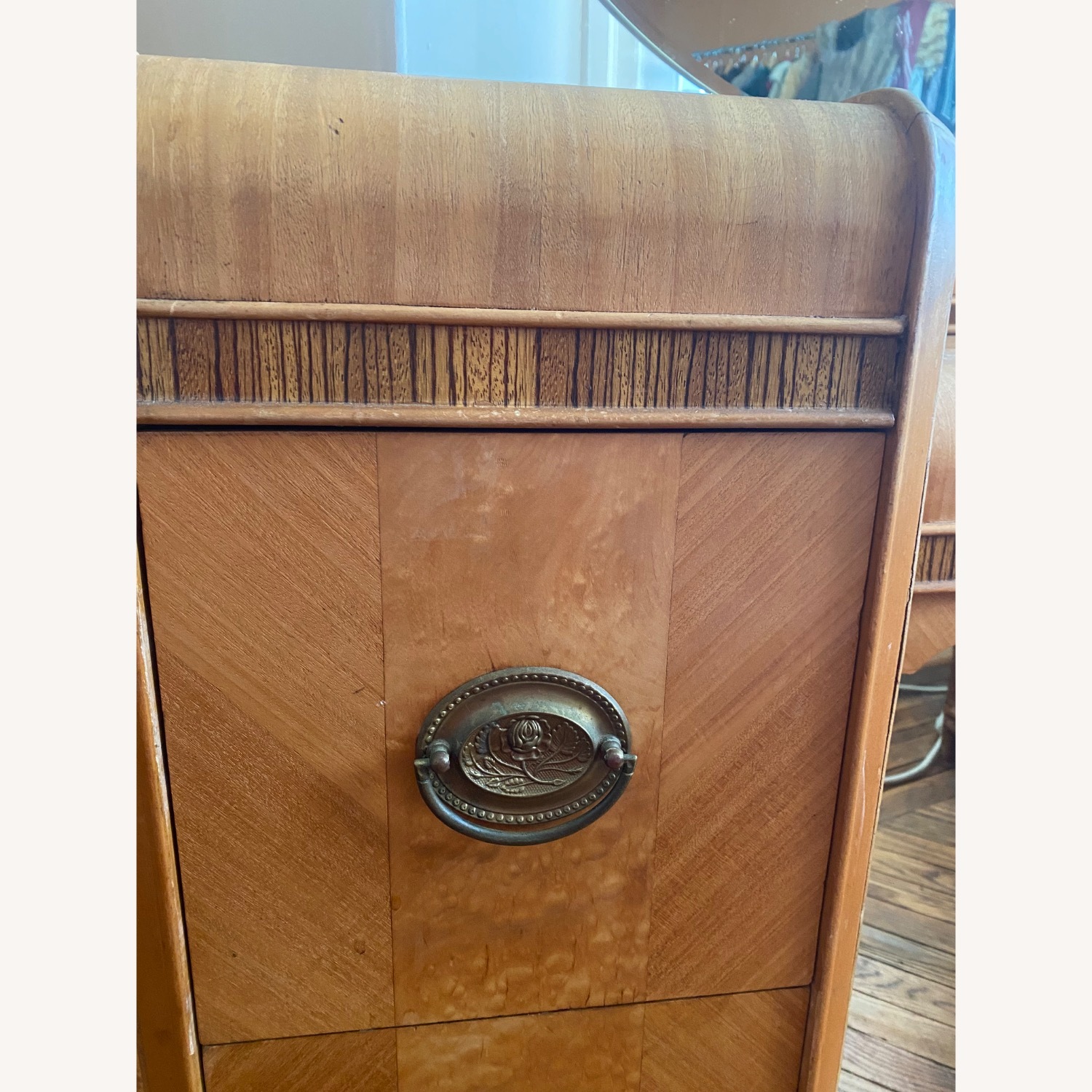 Vintage/Antique Wood Vanity with Mirror - image-4