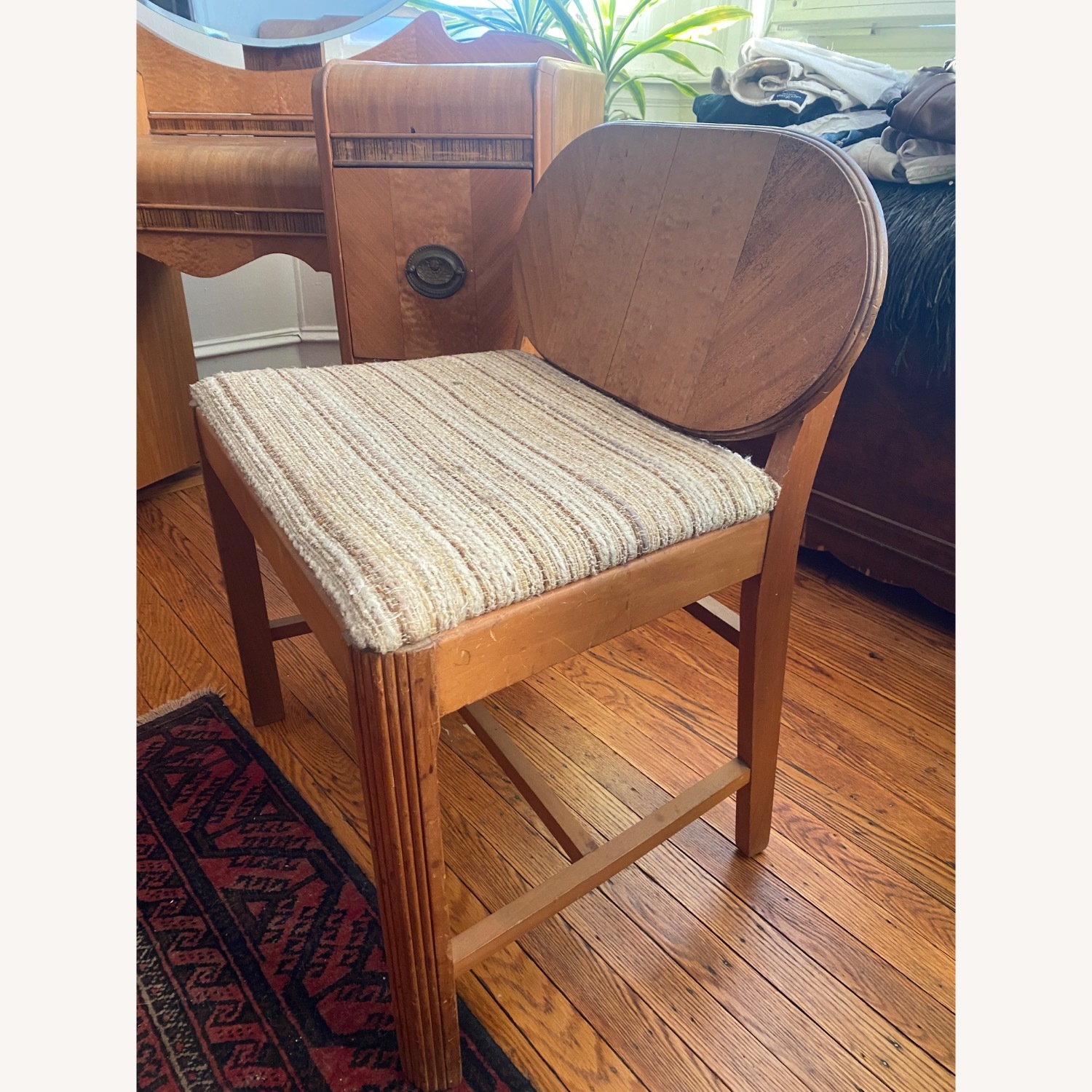 Vintage/Antique Wood Vanity with Mirror - image-7