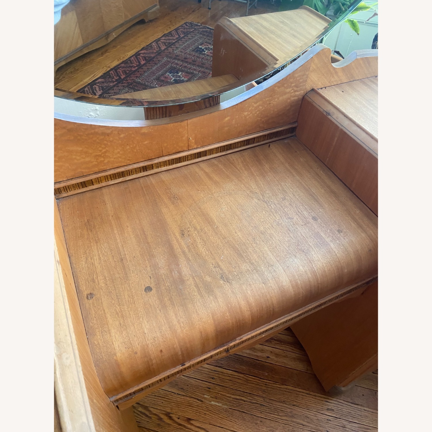 Vintage/Antique Wood Vanity with Mirror - image-5