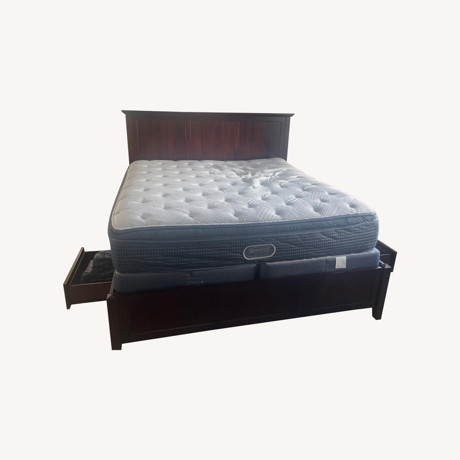 King Bed Frame W Storage Drawers  - image-0