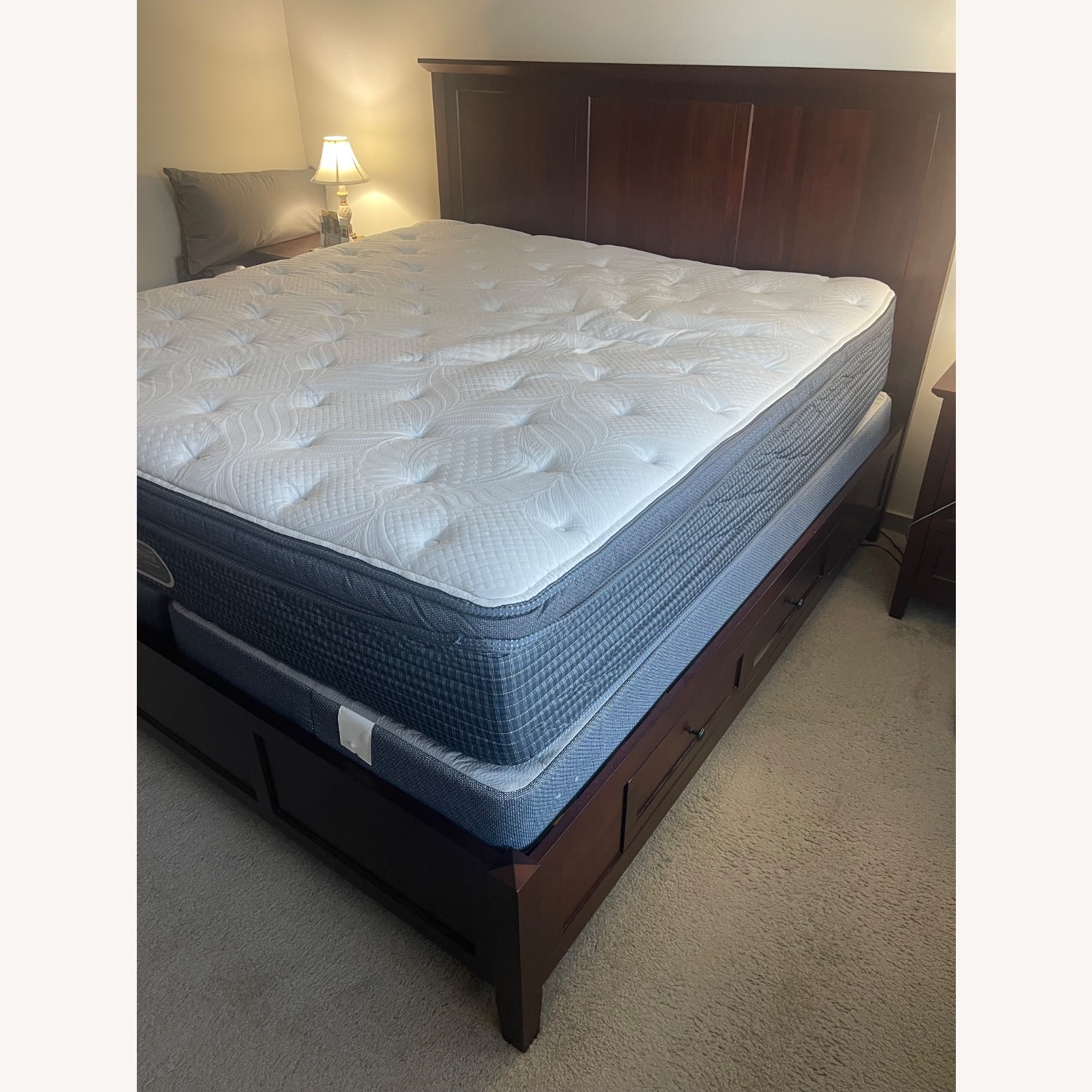 King Bed Frame W Storage Drawers  - image-4