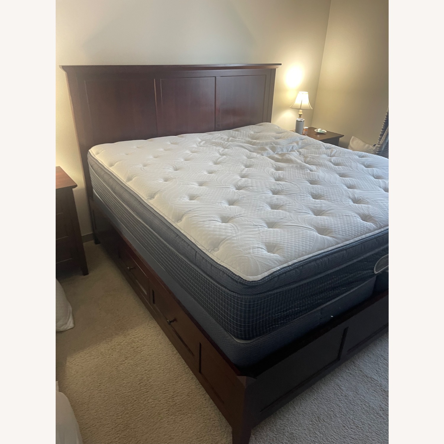 King Bed Frame W Storage Drawers  - image-2