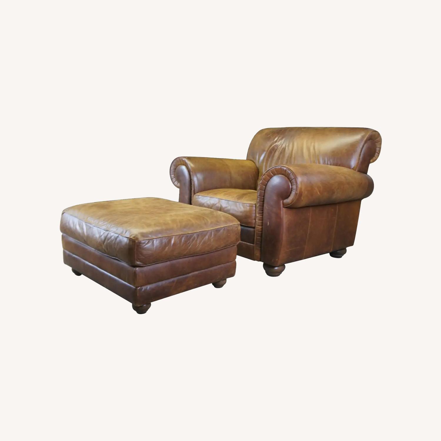 Natuzzi Dark Brown Leather Armchair - image-0