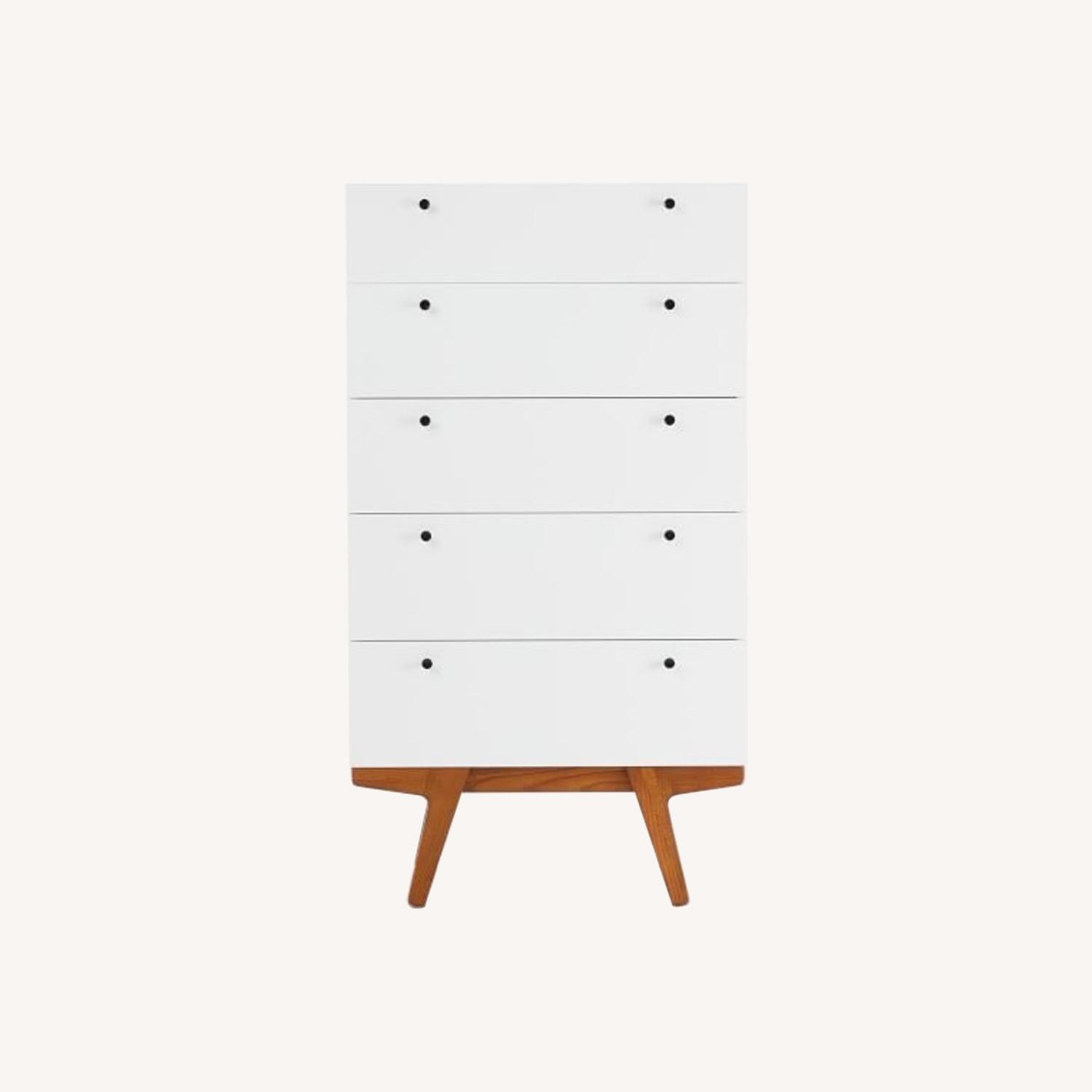 West Elm Modern White Wood Dresser - image-0