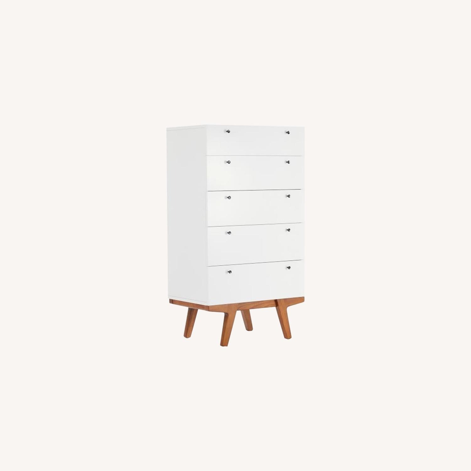 West Elm Modern White Wood Dresser - image-3