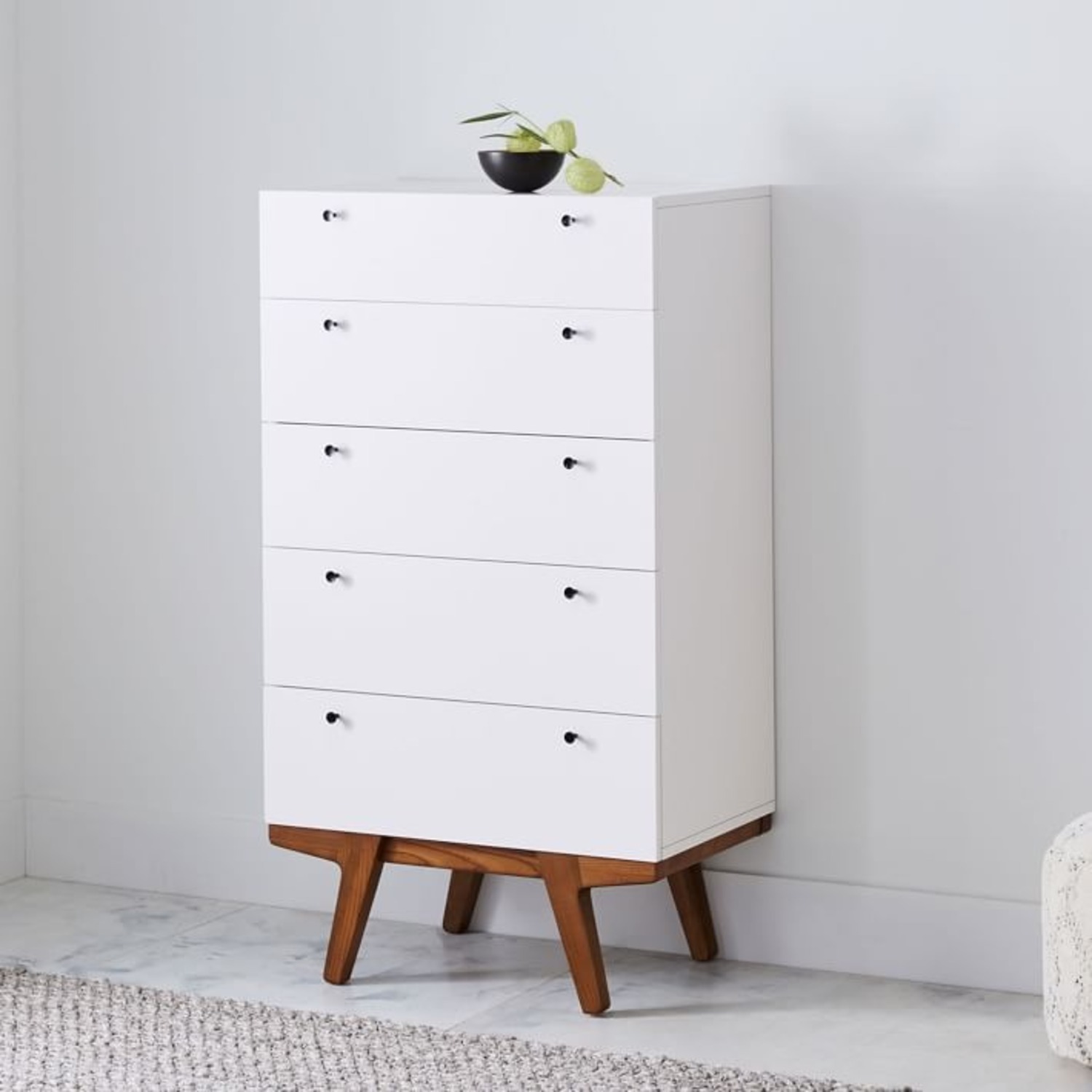 West Elm Modern White Wood Dresser - image-2