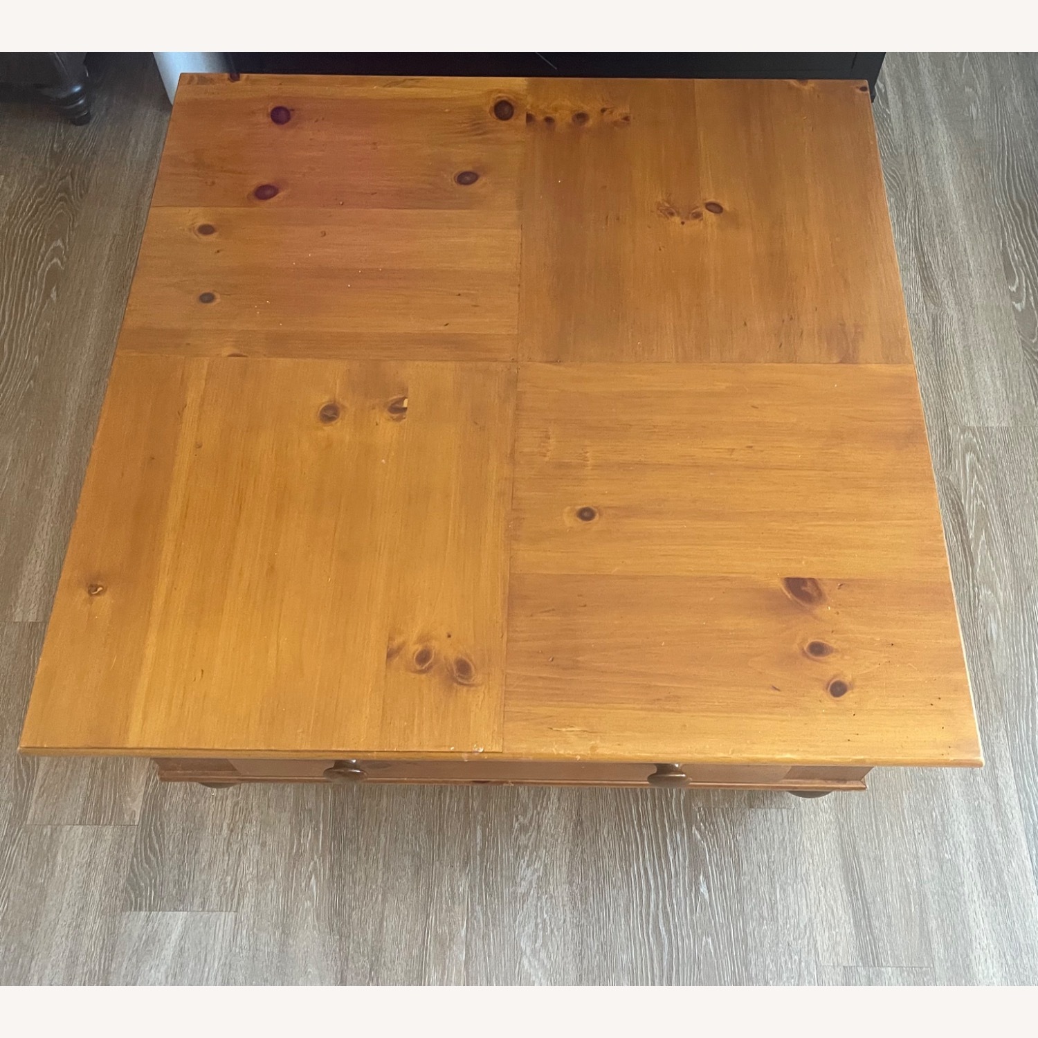 Light Brown Wood Coffee Table - image-1