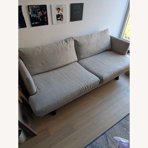 Used Article Burrand Light Gray Fabric 3+ Seater Sofa for sale on AptDeco