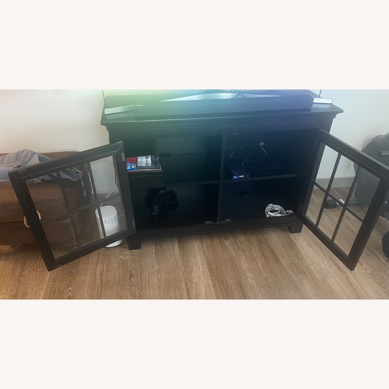 Black Wood Media Storage - image-1