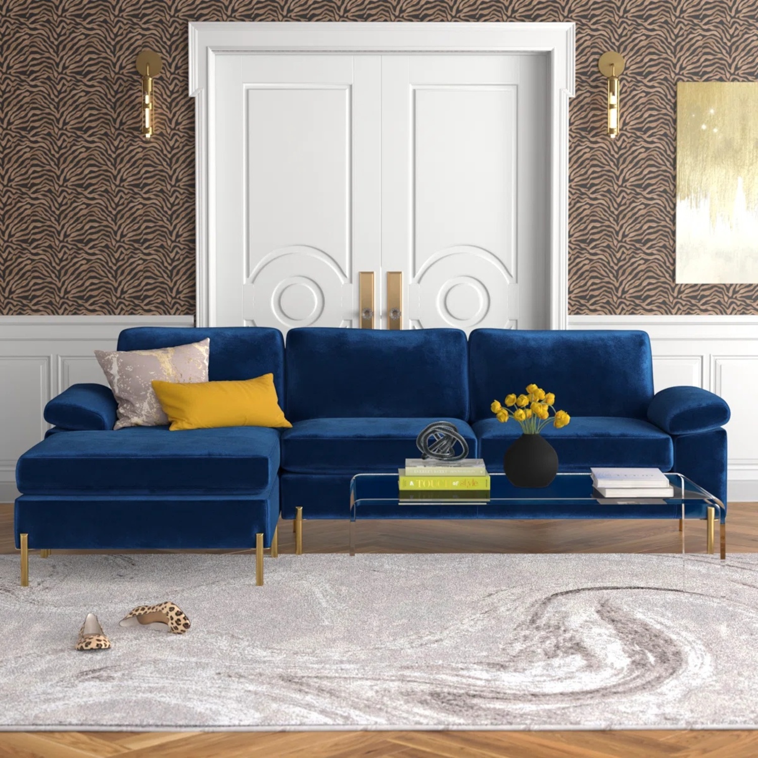 Lian 2 - Piece Velvet Sectional - image-7