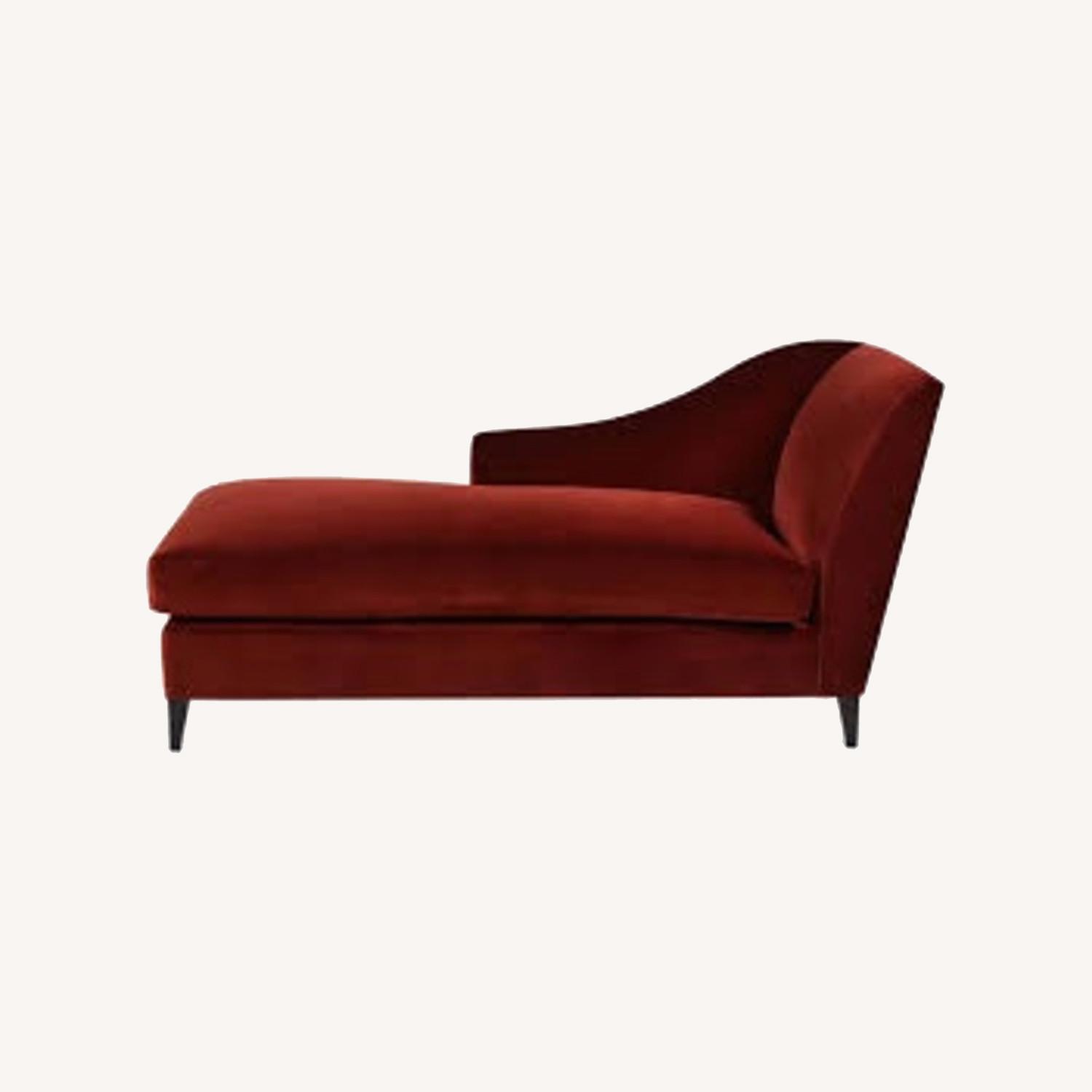 Crate & Barrel Bernhardt Purple Velvet Chaise Lounge - image-0