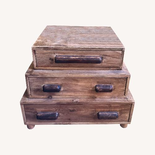 Used Anthropologie Brigitta Natural Wood Side Table for sale on AptDeco