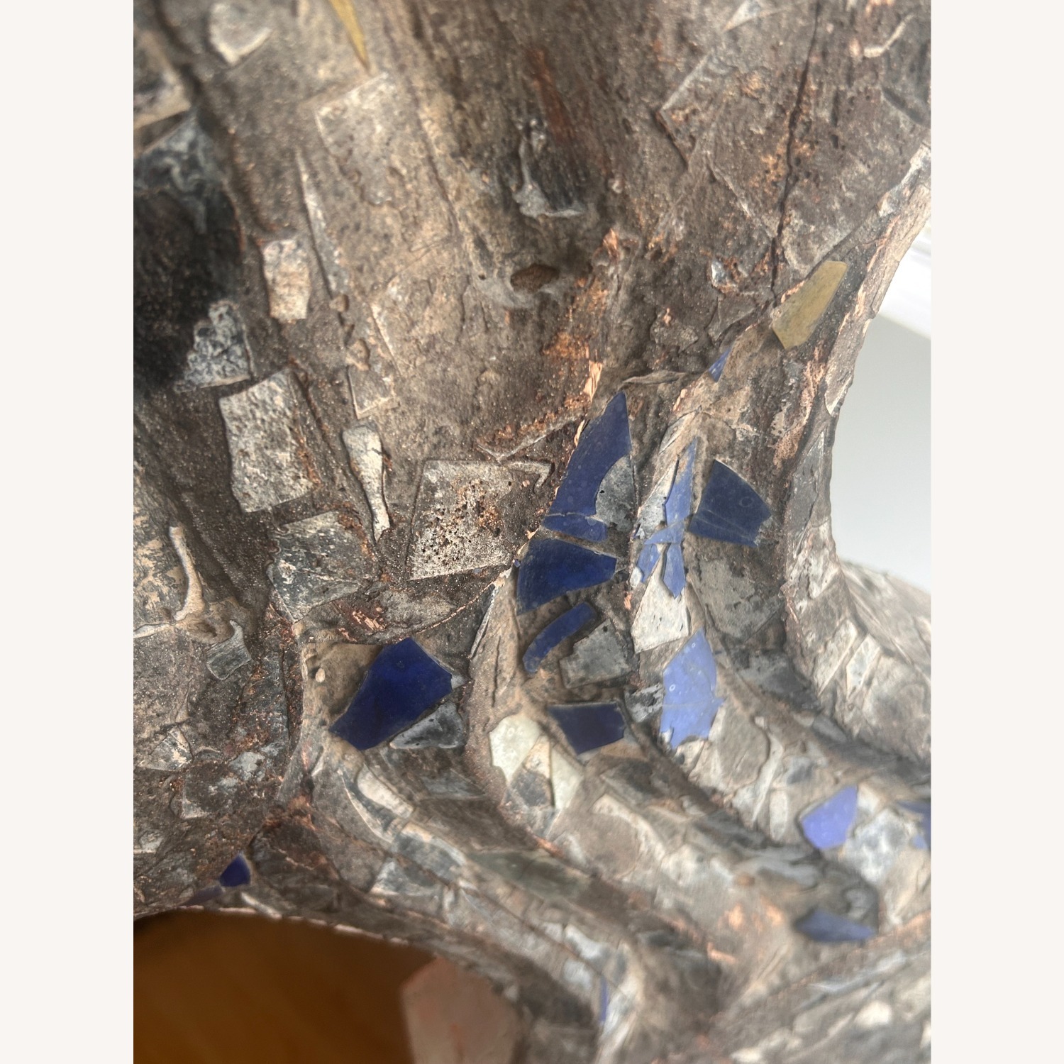 Vintage Thai Acacia Wood/ Stone Carved Angel Wings - image-4