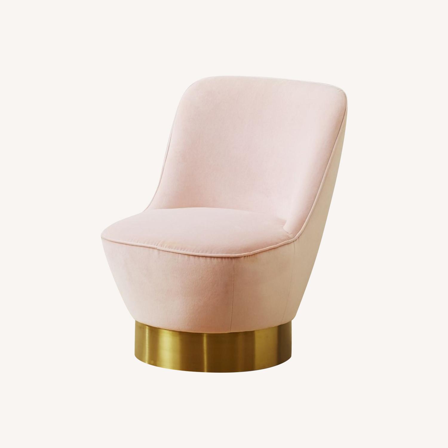 CB2 Pink Suede Accent Chair - image-0