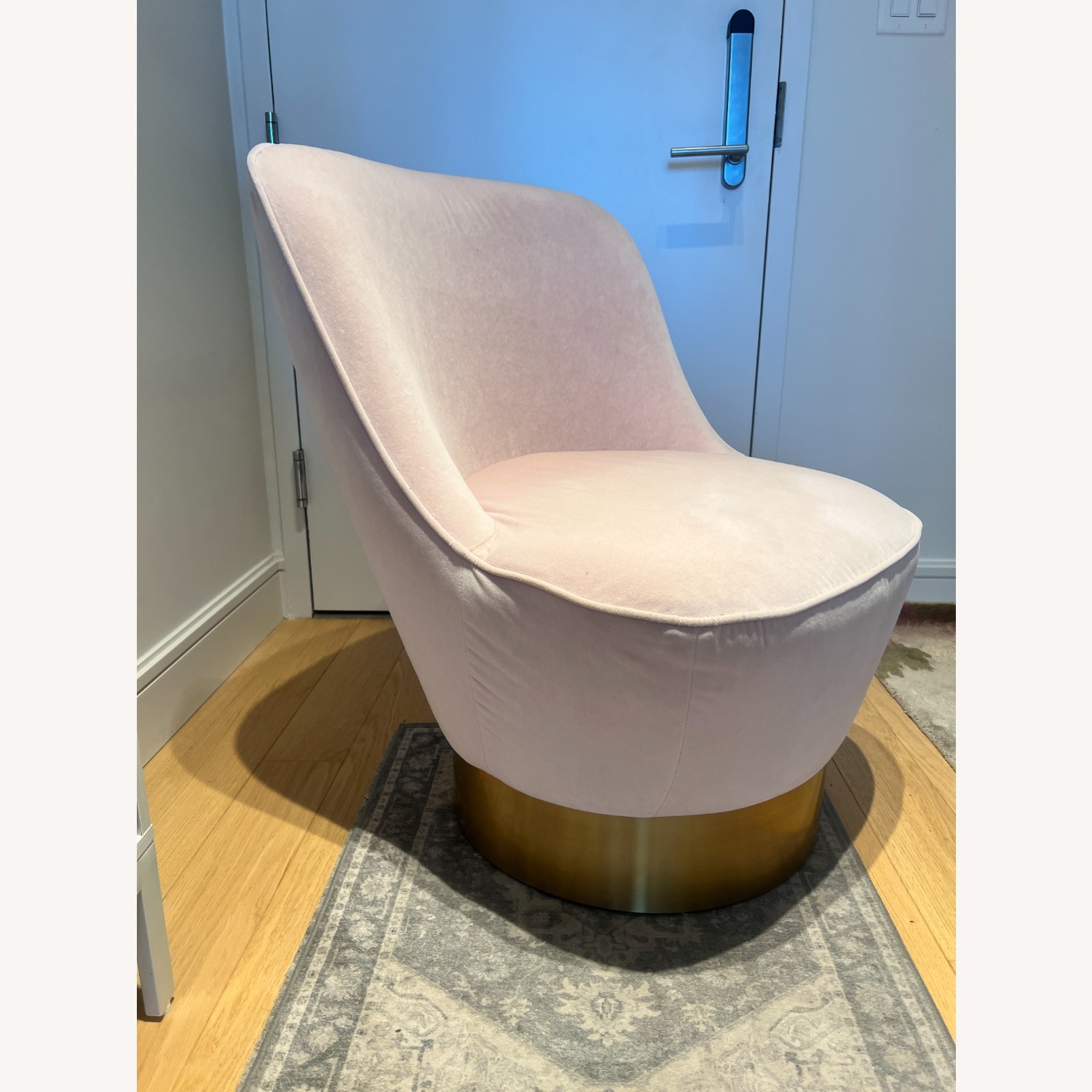 CB2 Pink Suede Accent Chair - image-4