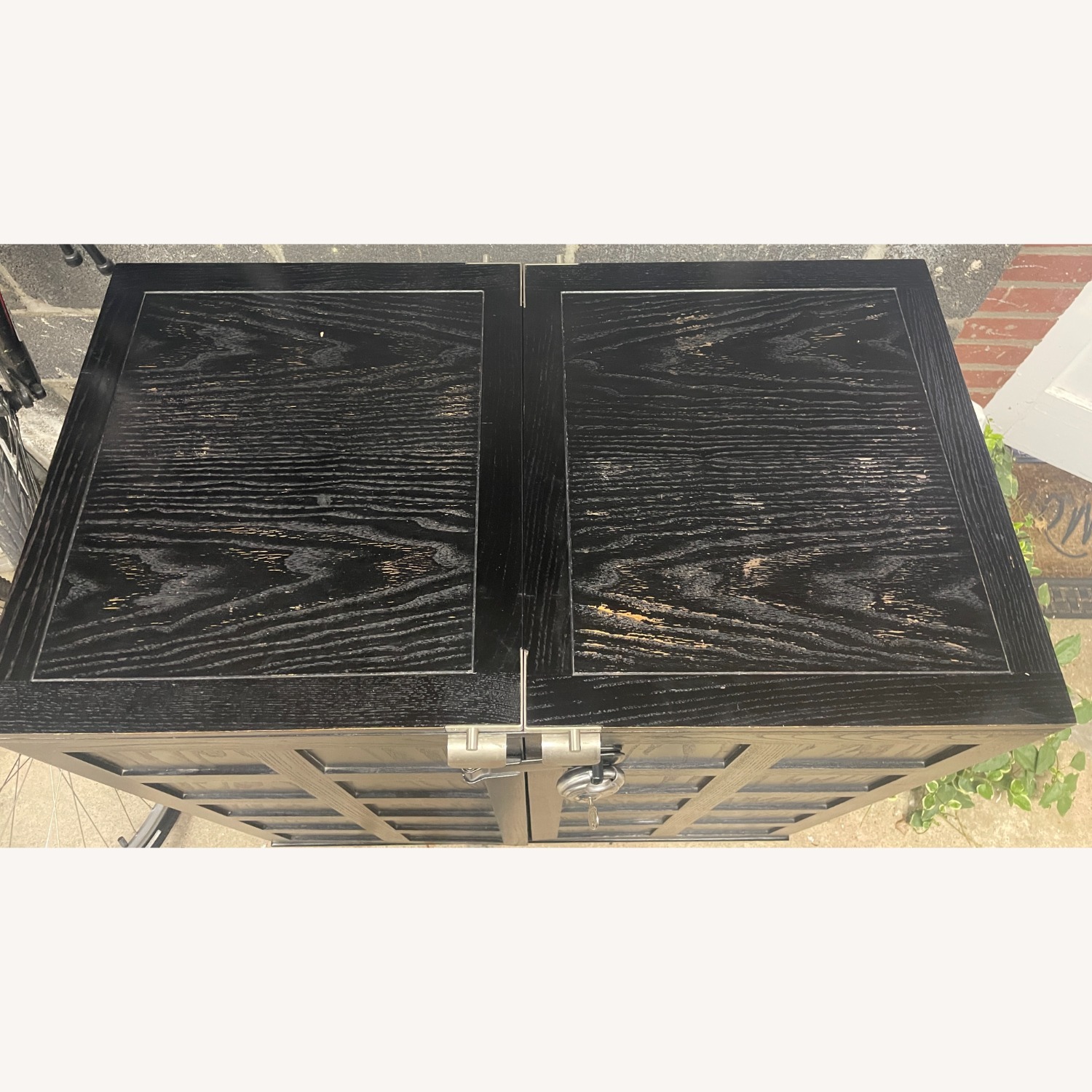 Crate & Barrel Steamer Bar Cabinet - image-5