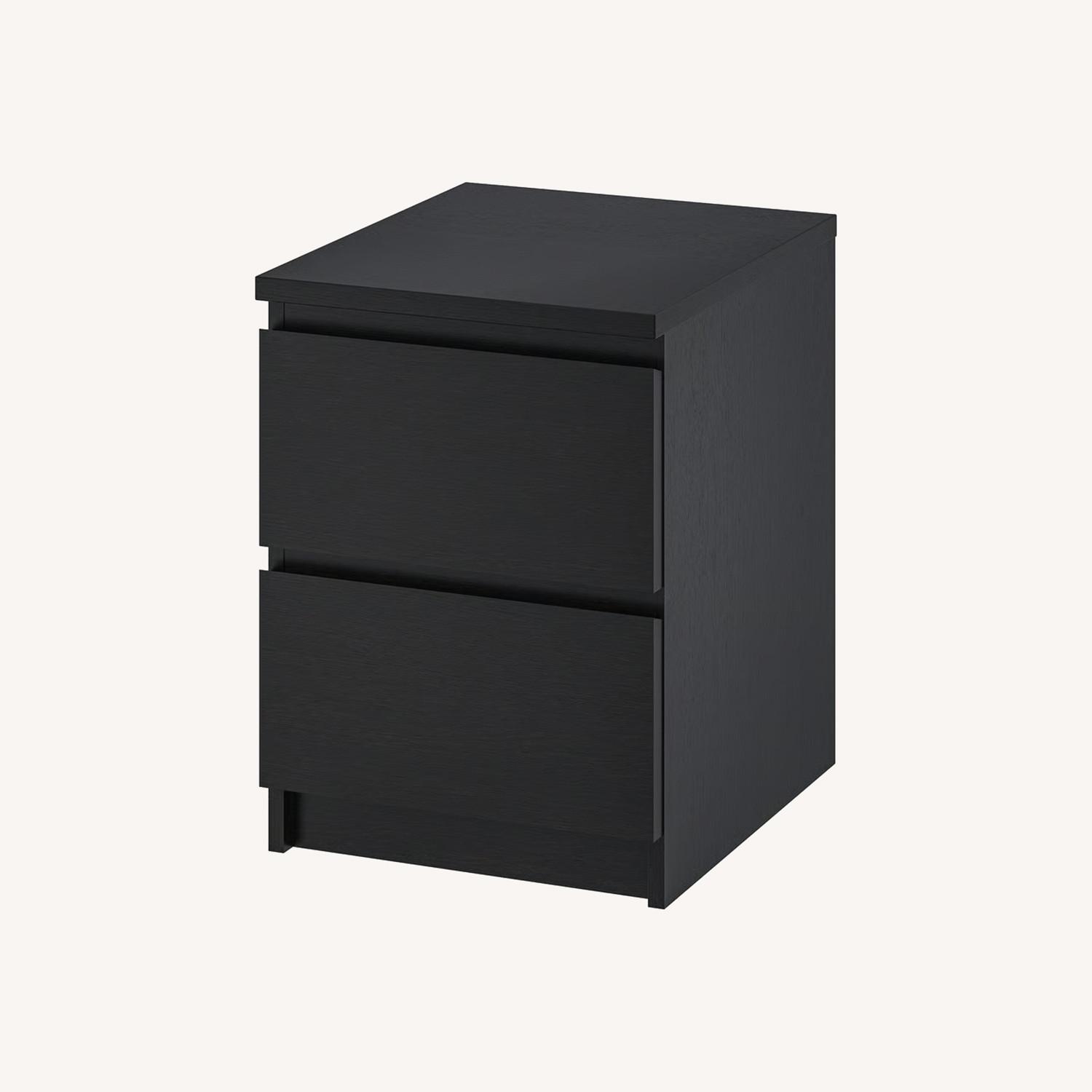 IKEA MALM Black Nightstand - image-0