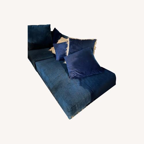 Used K&B furniture Green Suede 2 Piece Sectional for sale on AptDeco