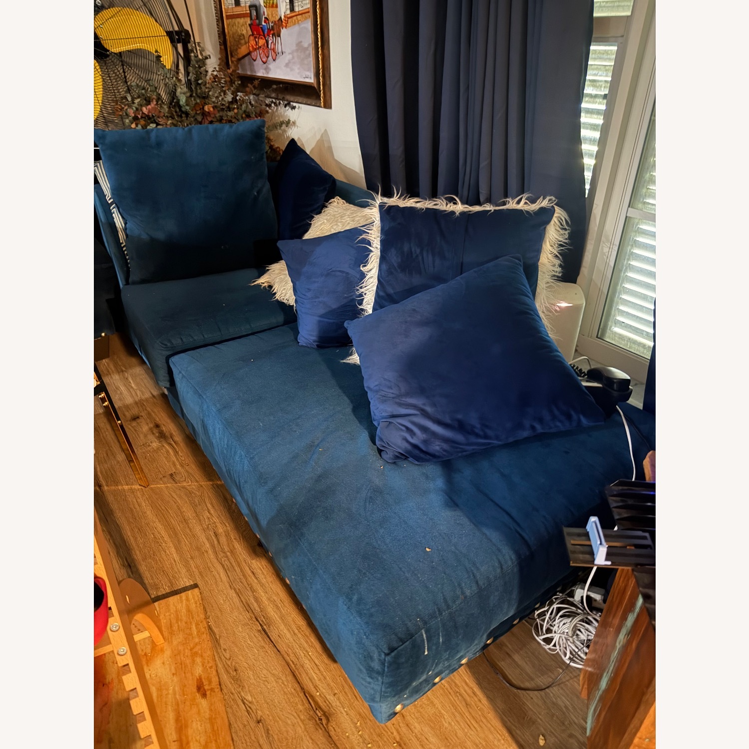 K&B furniture Green Suede 2 Piece Sectional - image-4