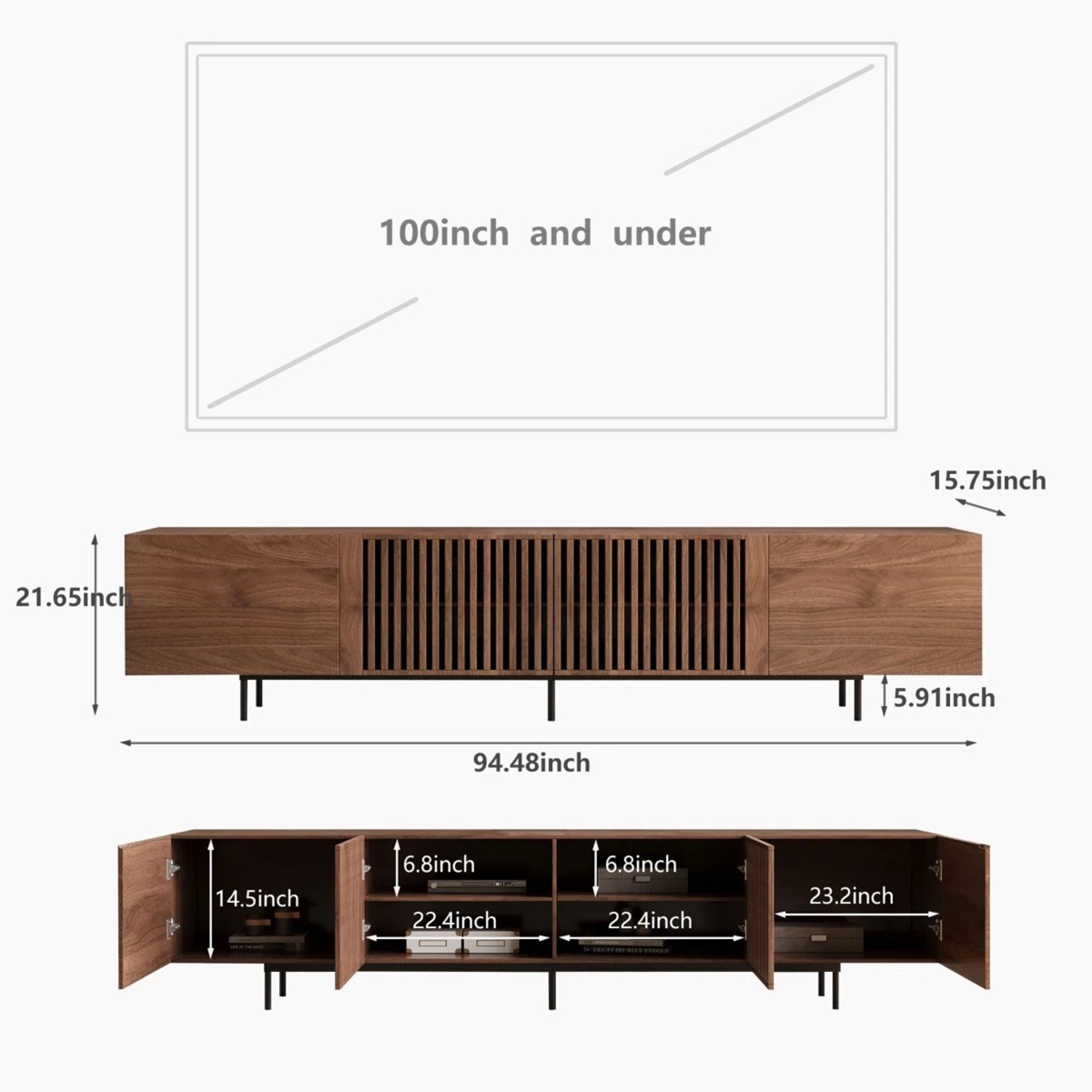 Dark Brown Media Storage TV Coffee Table  - image-4